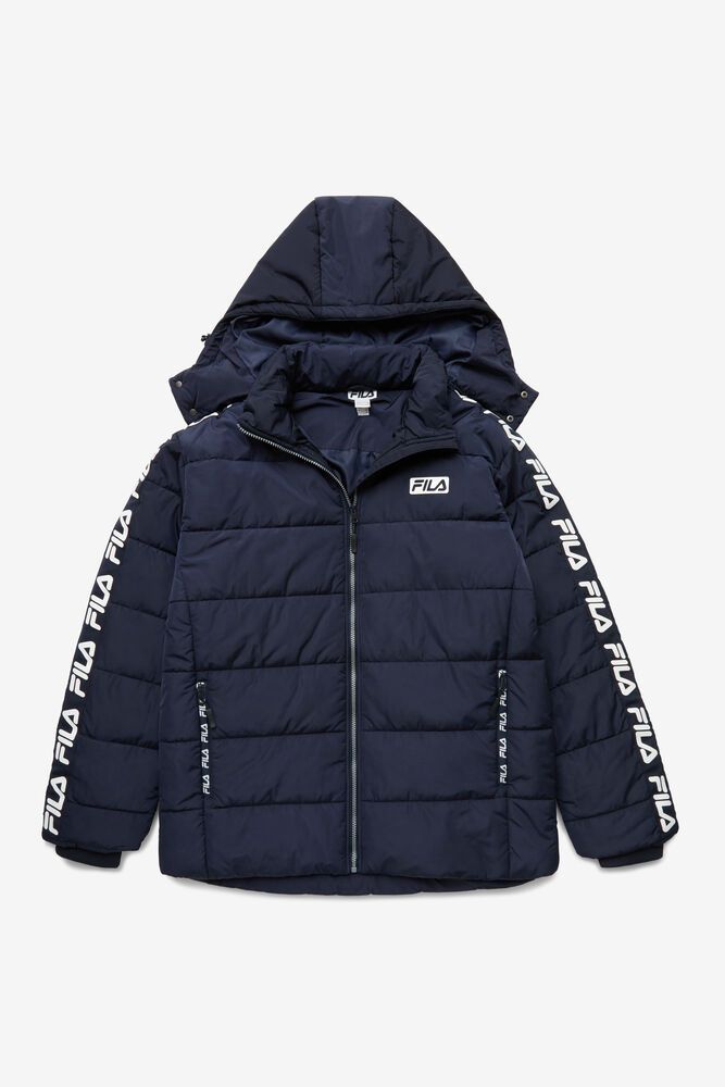 Fila Jacket Mens Navy - Pace Puffer - Philippines 7804356-VW